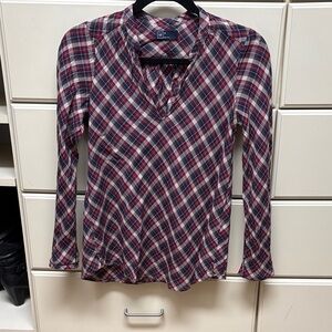 GAP Red and Blue Plaid Women's Blouse
